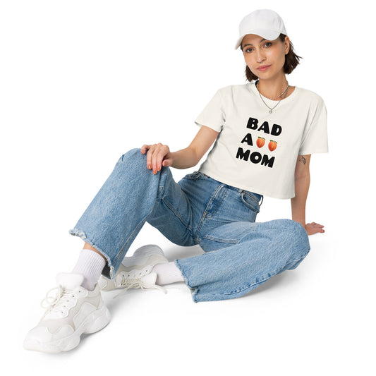 Badass Mom Peach Emoji Crop Top